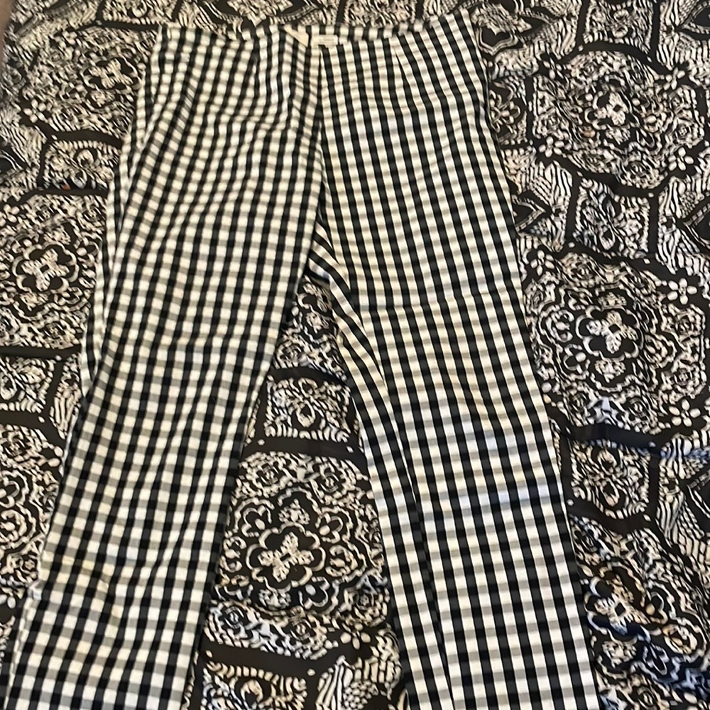 Ankle length gingham pants